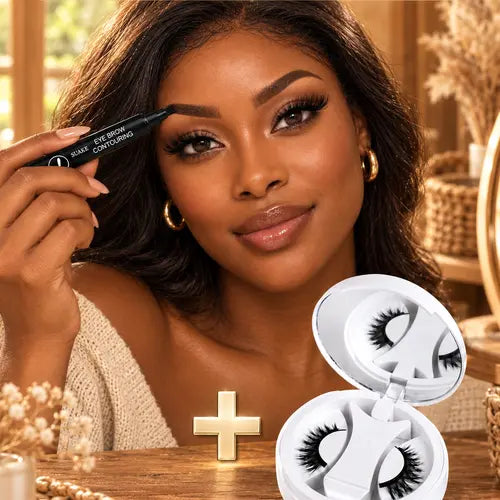 Duo Regard Magnétique — Faux Cils Sans Colle + Stylo Sourcils 4 Pointes